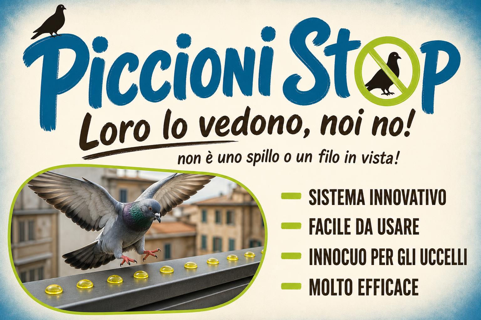 Piccioni Stop — sistema innovativo per allontanamento volatili